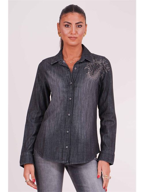 Camicia in denim con applicazioni Gold Digger Denim | A27N002CDENIM NERO